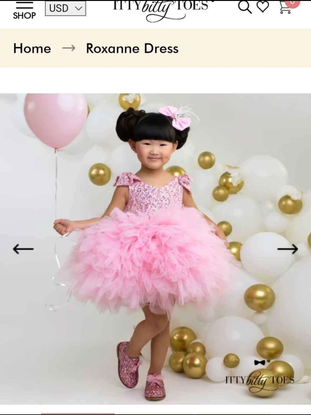 Itty Bitty Toes Pink Tulle Party Dress
